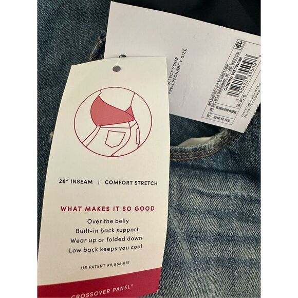 Ingrid and Isabel Straight Leg Cuffed Full Bellyband Maternity Jeans Size 16 - Picture 4 of 7